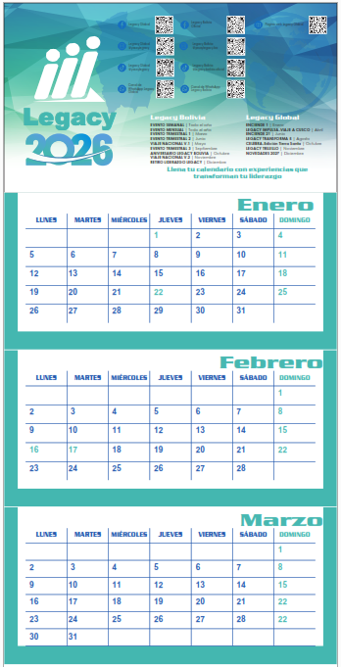 CALENDARIO LEGACY